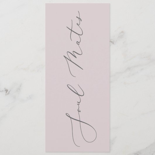 Menu de mariage doux et élégant (Dos)