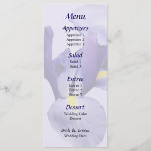 Menu de mariage du groupe des Iris japonais