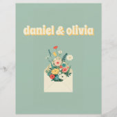 Menu de mariage du jardin botanique fleur sauvage (Dos)