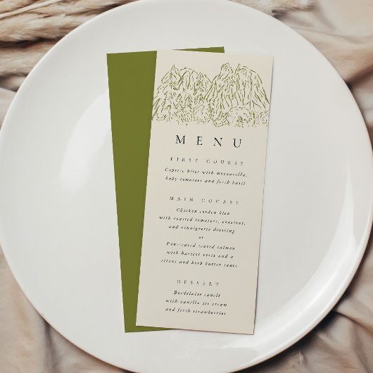 Menu de mariage du parc national de Yosemite