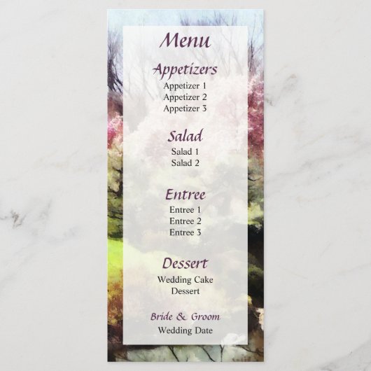 Menu de mariage du printemps japonais... (Devant)