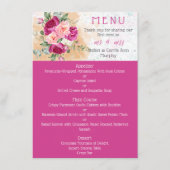Menu de mariage éclaboussé de couleur rose chaud (Devant)