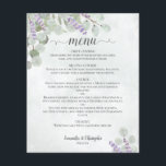 Menu de mariage économique au eucalyptus rustique<br><div class="desc">Ces menus de mariage magnifiques sont simples, élégants et stylés tout en étant économiques et abordables. Ils présentent un design chic bohème rustique avec un titre en calligraphie script, et des brins de feuilles d'eucalyptus peintes à la main à l'aquarelle et des fleurs de lavande sur un fond bleu acier...</div>