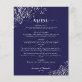 Menu de mariage économique avec Argent Orné sur Fo (Devant)