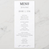 Menu de Mariage écossais blanc, noir et rouge (Devant)