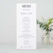 Menu de Mariage écossais blanc, noir et rouge (Debout devant)