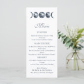 Menu de mariage éditable Bohème Phases lunaires cé (Debout devant)