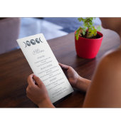 Menu de mariage éditable Bohème Phases lunaires cé