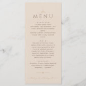 Menu de mariage éditorial beige Champagne élégant (Devant)