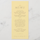 Menu de mariage éditorial jaune beurre moderne (Devant)