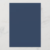 Menu de mariage élégant à cadre bleu avec nom de f (Dos)