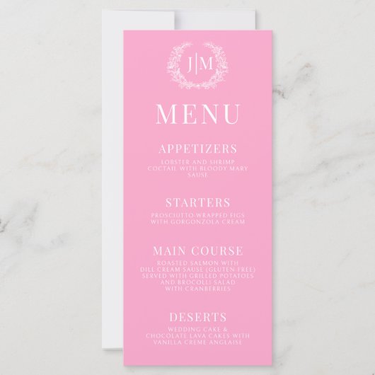 Menu de mariage élégant à fleurs blanches chaudes (Devant)