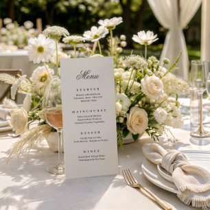 Menu de mariage élégant à l'ancienne