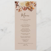 Menu de mariage élégant à l'aquarelle Terracotta a (Devant)