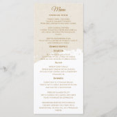 Menu de mariage élégant à l'écriture dorée (Devant)