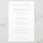 Menu de mariage élégant à l'encre rose Script Bold (Devant)