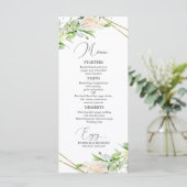 Menu de mariage élégant à motifs géométriques et v (Debout devant)