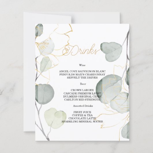 MENU DE MARIAGE ÉLÉGANT À PETIT BUDGET. (Dos)