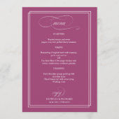Menu de mariage élégant au cassis rose (Devant)