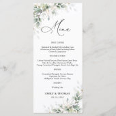 Menu de mariage élégant au eucalyptus (Devant)