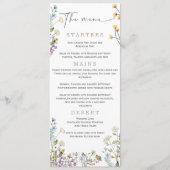 Menu de mariage élégant aux wilflowers  (Devant)