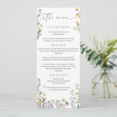 Menu de mariage élégant aux wilflowers  (Debout devant)