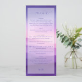 Menu de mariage élégant avec dégradé violet (Debout devant)