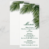 Menu de mariage élégant avec feuille de palmier tr (Devant / Derrière)