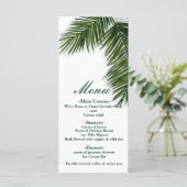 Menu de mariage élégant avec feuille de palmier tr (Debout devant)