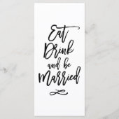 Menu de mariage élégant avec lettrage à la main (Dos)