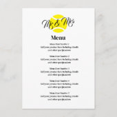 Menu de mariage élégant avec logo de balle de tenn (Devant)