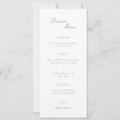 Menu de mariage élégant avec monogramme doré blanc (Devant)