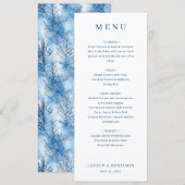 Menu de mariage élégant avec sérif blanc (Devant / Derrière)