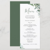 Menu de mariage élégant avec verdure d'eucalyptus (Devant / Derrière)