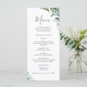 Menu de mariage élégant avec verdure d'eucalyptus (Debout devant)