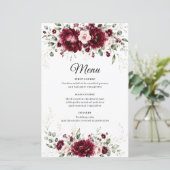 Menu de mariage élégant avec verdure florale de Bo (Debout devant)