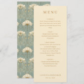 Menu de mariage élégant beige classique (Devant / Derrière)