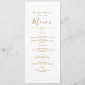 Menu de mariage élégant blanc et or moderne (Devant)