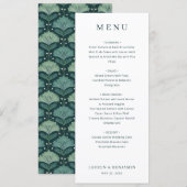 Menu de mariage élégant blanc serif (Devant / Derrière)