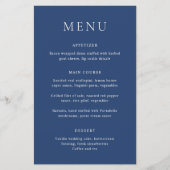 Menu de mariage élégant bleu marine classique (Devant)