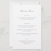 Menu de mariage élégant bleu marine propre (Devant)
