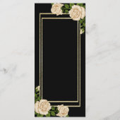 Menu de mariage Elégant Chic Coin Roses d'Ivoire (Dos)