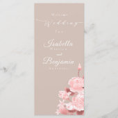 Menu de mariage élégant chic rose (Devant)