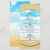 Menu de mariage élégant de la croisière de la plag (Devant / Derrière)