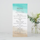Menu de mariage élégant de plage à l'aquarelle sar (Debout devant)