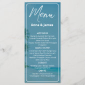 Menu de mariage élégant de réception de plage (Devant)