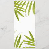 Menu de mariage élégant d'été avec feuilles tropic (Dos)