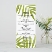 Menu de mariage élégant d'été avec feuilles tropic (Debout devant)