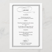 Menu de mariage élégant écriture noire (Devant)