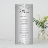 Menu de mariage élégant en argent (Debout devant)